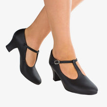 Load image into Gallery viewer, SO DANCA Chrissie CH40 2" Heel Man-Made Leather T-Strap Character Shoe